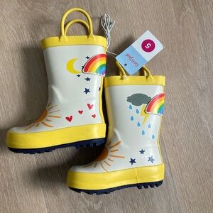 NEW Cat and Jack rainbow sunshine rain boots